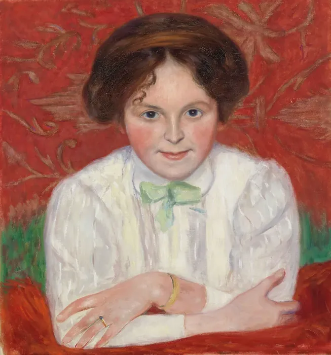 Framed Print : Portrait of Inge Simberg, 1908. Creator: Hugo Simberg Framed Print : Portrait of Inge Simberg, 1908. Creator: Hugo Simberg