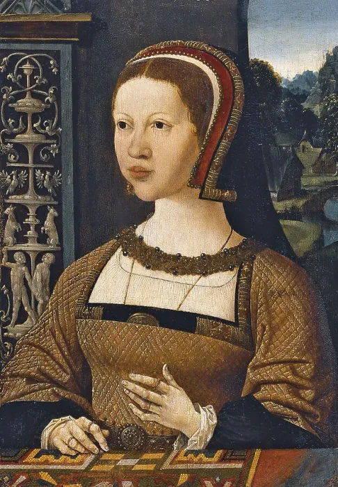 Framed Print : Portrait of Isabella of Austria, Queen of Denmark, ca 1524. Artist: Cornelisz van Oostsanen, Jacob (ca. 1470-1533) Framed Print : Portrait of Isabella of Austria, Queen of Denmark, ca 1524. Artist: Cornelisz van Oostsanen, Jacob (ca. 1470-1533)