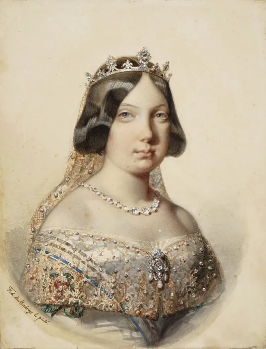 Framed Print : Portrait of Isabella II of Spain (1830-1904), c1844-1850. Creator: Madrazo y Kuntz, Federico de (1815-1894) Framed Print : Portrait of Isabella II of Spain (1830-1904), c1844-1850. Creator: Madrazo y Kuntz, Federico de (1815-1894)