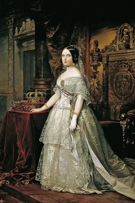 Framed Print : Portrait of Isabella II of Spain. Artist: Madrazo y Kuntz, Federico de (1815-1894) Framed Print : Portrait of Isabella II of Spain. Artist: Madrazo y Kuntz, Federico de (1815-1894)