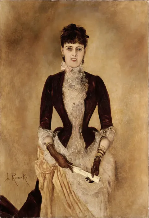 Framed Print : Portrait of Isabella Reisser, 1885. Artist: Romako, Anton (1832-1889) Framed Print : Portrait of Isabella Reisser, 1885. Artist: Romako, Anton (1832-1889)