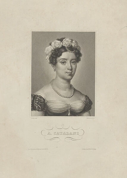 Portrait of the Italian singer Angelika Catalani (1780-1849), c. 1830-1840. Creator: Metzeroth, G
