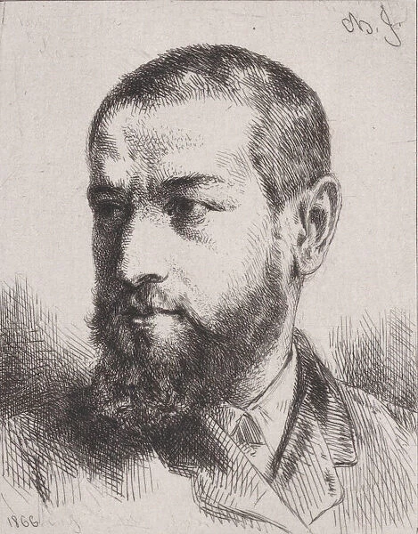 Portrait de J. J. Guiffrey, 1866. Creator: Charles Emile Jacque