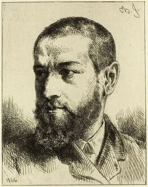 Portrait of J. J. Guiffrey, 1866. Creator: Charles Emile Jacque