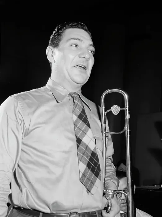 Framed Print : Portrait of Jack Teagarden, Victor studio(?), New York, N.Y. ca. Apr. 1947. Creator: William Paul Gottlieb Framed Print : Portrait of Jack Teagarden, Victor studio(?), New York, N.Y. ca. Apr. 1947. Creator: William Paul Gottlieb
