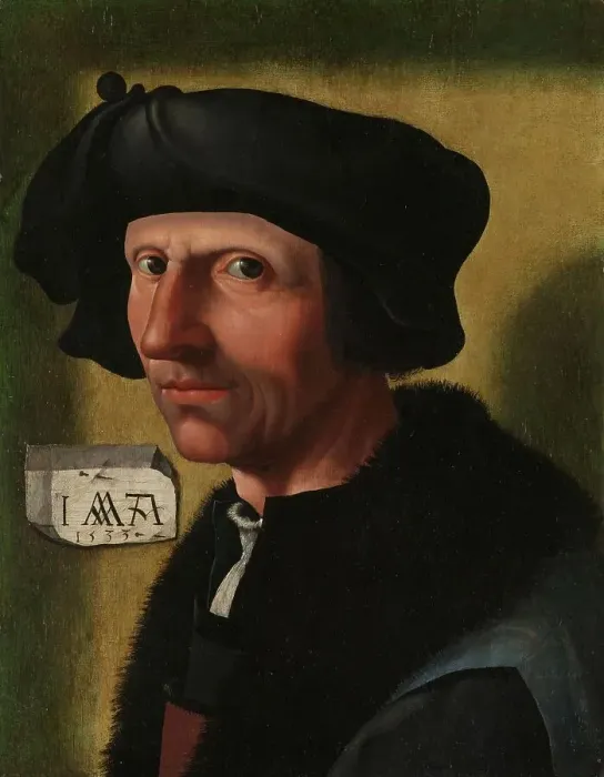 Framed Print : Portrait of Jacob Cornelisz van Oostsanen (c.1472 / 77-1528 / 33), c.1533. Creator: Workshop of Jacob Cornelisz van Oostsanen Framed Print : Portrait of Jacob Cornelisz van Oostsanen (c.1472 / 77-1528 / 33), c.1533. Creator: Workshop of Jacob Cornelisz van Oostsanen