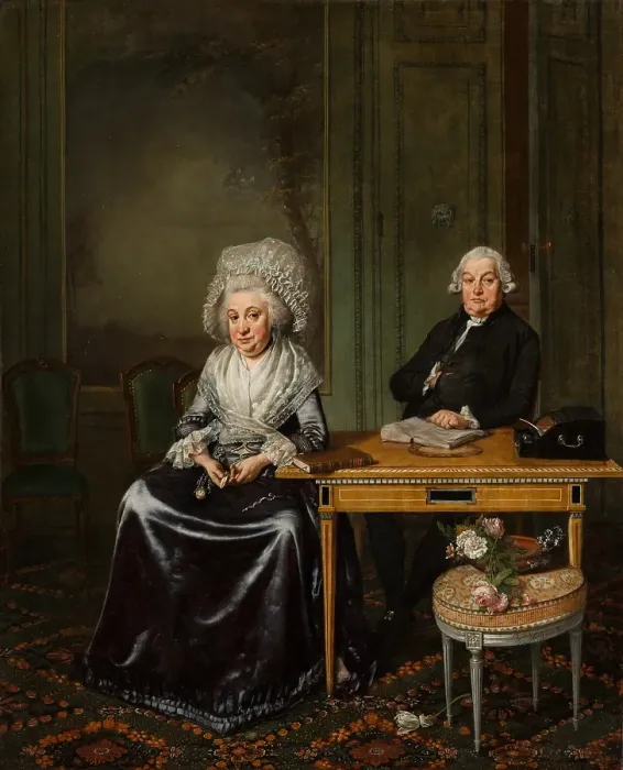 Framed Print : Portrait of Jacob Feitama (1726-1797) and his Wife, Elisabeth de Haan (1735-1800), c1780s. Creator: Wybrand Hendriks Framed Print : Portrait of Jacob Feitama (1726-1797) and his Wife, Elisabeth de Haan (1735-1800), c1780s. Creator: Wybrand Hendriks