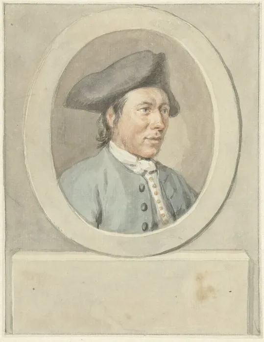 Framed Print : Portrait of Jacob van Dijk, in oval frame, to the right, 1787-1791. Creator: Aert Schouman Framed Print : Portrait of Jacob van Dijk, in oval frame, to the right, 1787-1791. Creator: Aert Schouman
