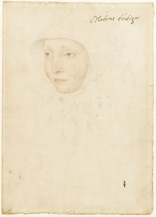 Framed Print : Portrait of Jacqueline de La Queuille, dame d'Aubigny, 1535. Creator: Clouet, Jean (c. 1485-1541) Framed Print : Portrait of Jacqueline de La Queuille, dame d'Aubigny, 1535. Creator: Clouet, Jean (c. 1485-1541)