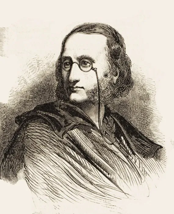 Framed Print : Portrait of Jacques Offenbach (1819-1880), 1860. Creator: Dore, Gustave (1832-1883) Framed Print : Portrait of Jacques Offenbach (1819-1880), 1860. Creator: Dore, Gustave (1832-1883)