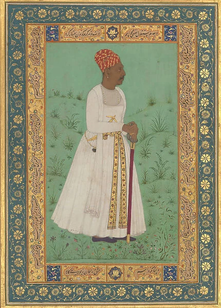 Portrait of Jadun Rai Deccani, Folio from the Shah Jahan Album, recto: ca