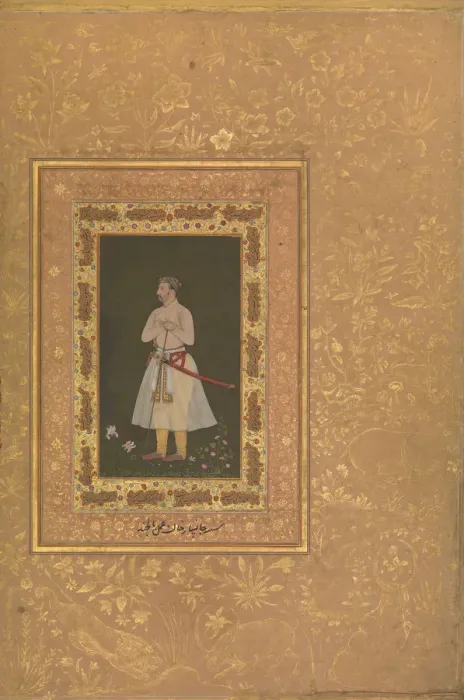 Framed Print : Portrait of Jahangir Beg, Jansipar Khan, Folio from the Shah Jahan Album, ca. 1627 Framed Print : Portrait of Jahangir Beg, Jansipar Khan, Folio from the Shah Jahan Album, ca. 1627