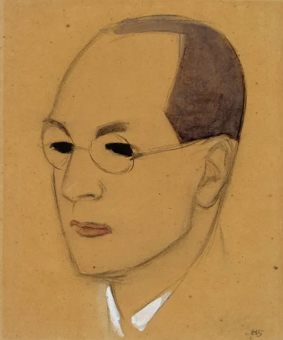 Framed Print : Portrait of Jalo Sihtola, sketch, 1928. Creator: Helene Schjerfbeck Framed Print : Portrait of Jalo Sihtola, sketch, 1928. Creator: Helene Schjerfbeck