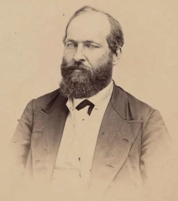 Framed Print : Portrait of James Abram Garfield (1831-1881), 1869. Creator: Stein Bros Framed Print : Portrait of James Abram Garfield (1831-1881), 1869. Creator: Stein Bros