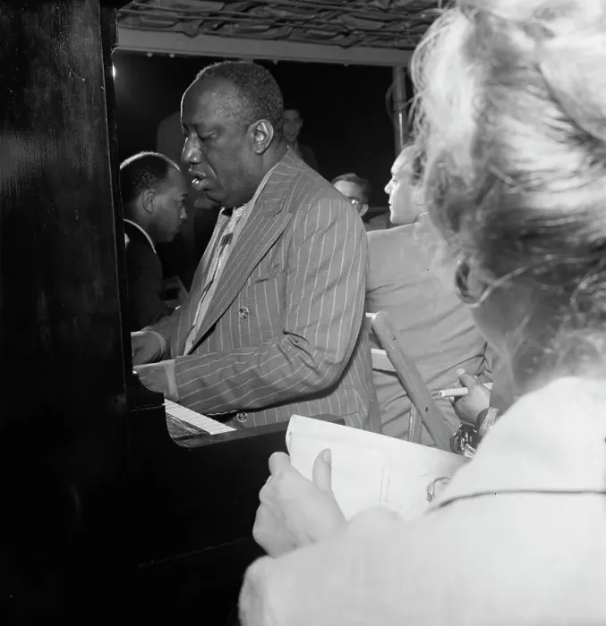 Framed Print : Portrait of James P. (James Price) Johnson, Riverboat on the Hudson, N.Y. ca. July 1947. Creator: William Paul Gottlieb Framed Print : Portrait of James P. (James Price) Johnson, Riverboat on the Hudson, N.Y. ca. July 1947. Creator: William Paul Gottlieb