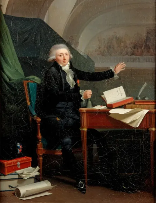 Framed Print : Portrait of Jan Anthony d Averhoult (1756-1792), 1792. Artist: Boilly, Louis-Leopold (1761-1845)
