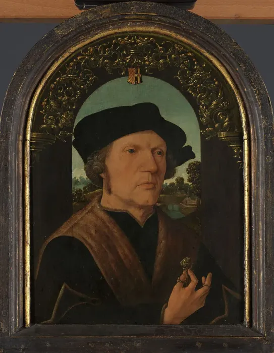 Framed Print : Portrait of Jan Gerritsz van Egmond van de Nijenburg, c.1518. Creator: Workshop of Jacob Cornelisz van Oostsanen Framed Print : Portrait of Jan Gerritsz van Egmond van de Nijenburg, c.1518. Creator: Workshop of Jacob Cornelisz van Oostsanen