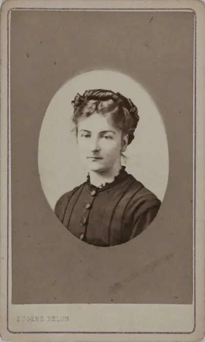 Framed Print : Portrait of Jane Dieulafoy (1851-1916), c. 1880. Creator: Delon, Eugene (1823-1894) Framed Print : Portrait of Jane Dieulafoy (1851-1916), c. 1880. Creator: Delon, Eugene (1823-1894)