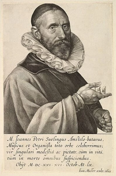 Portrait of Jans Pietersz Sweelinck, pub. 1624. Creator: Jan Muller (1571 - 1628)