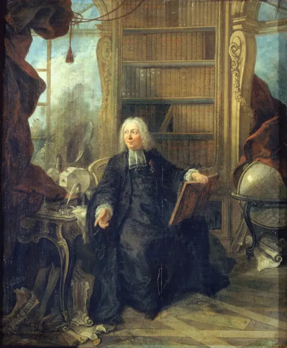 Framed Print : Portrait of Jean-Antoine Nollet (1700-1770), c. 1740. Creator: Lajoue, Jacques Framed Print : Portrait of Jean-Antoine Nollet (1700-1770), c. 1740. Creator: Lajoue, Jacques