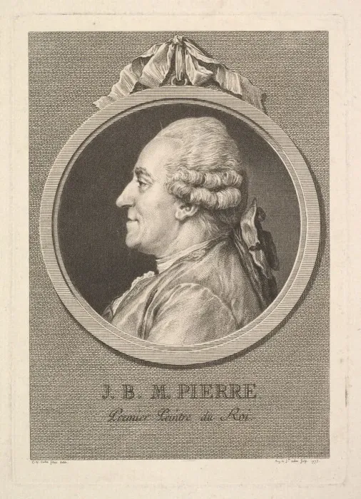 Framed Print : Portrait of Jean-Baptiste-Marie Pierre, 1775. Creator: Augustin de Saint-Aubin Framed Print : Portrait of Jean-Baptiste-Marie Pierre, 1775. Creator: Augustin de Saint-Aubin