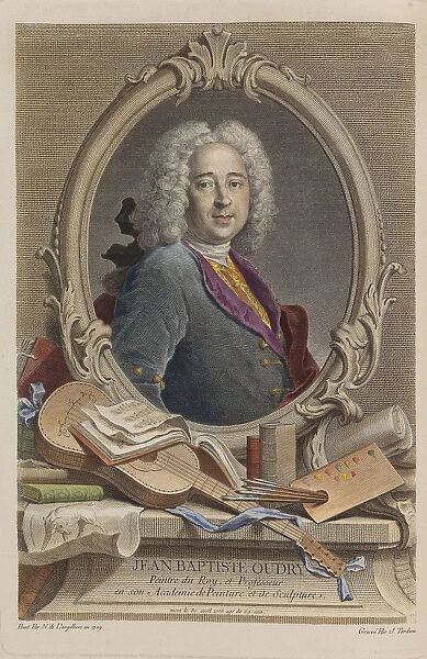 Portrait of Jean-Baptiste Oudry (1686-1755), 1755. Creator: Tardieu, Jacques-Nicolas (1716-1791)
