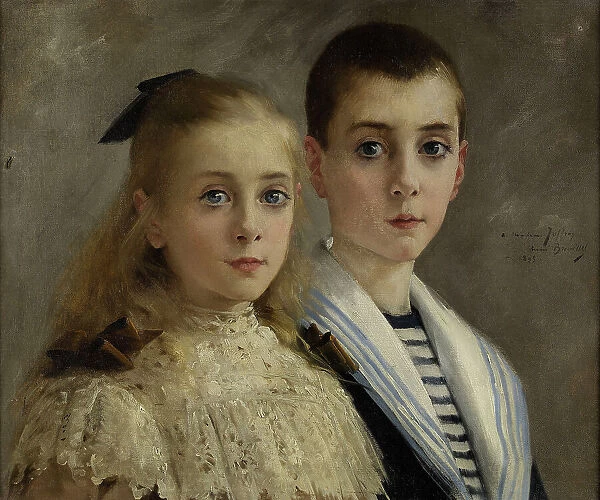 Portrait de Jean et Jeanne, les enfants du professeur Joffroy, 1895. Creator: Pierre Andre Brouillet