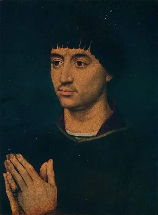 Framed Print : Portrait of Jean Gros, c1460. Artist: Rogier Van der Weyden Framed Print : Portrait of Jean Gros, c1460. Artist: Rogier Van der Weyden