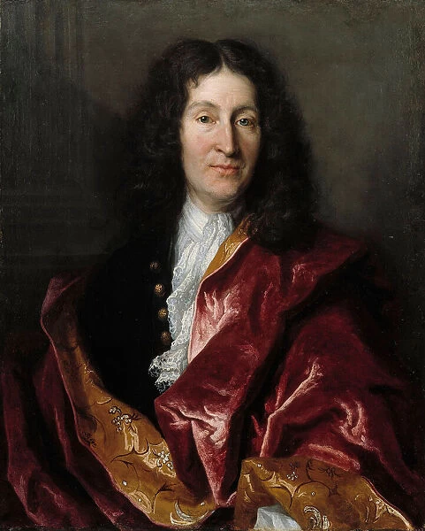 Portrait of Jean de La Fontaine (1621-1695), 1699. Creator: Millot, Henri (?-1756)