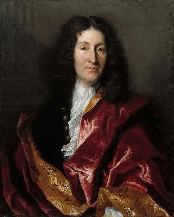 Framed Print : Portrait of Jean de La Fontaine (1621-1695), 1699. Creator: Millot, Henri (?-1756) Framed Print : Portrait of Jean de La Fontaine (1621-1695), 1699. Creator: Millot, Henri (?-1756)