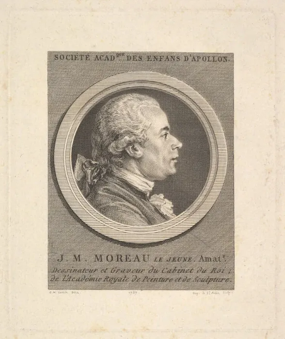 Framed Print : Portrait of Jean-Michel Moreau, 1787. Creator: Augustin de Saint-Aubin Framed Print : Portrait of Jean-Michel Moreau, 1787. Creator: Augustin de Saint-Aubin