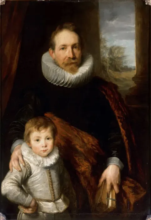 Framed Print : Portrait of Jean Richardot (1540-1609) and his son, c. 1618 Framed Print : Portrait of Jean Richardot (1540-1609) and his son, c. 1618
