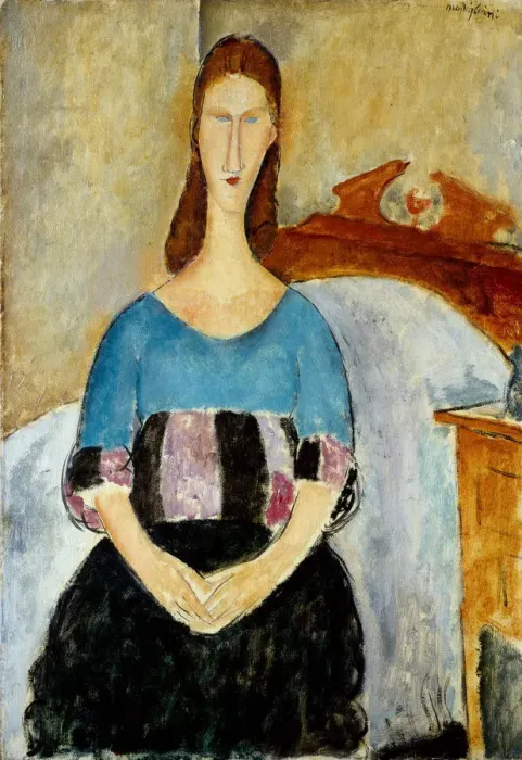 Framed Print : Portrait of Jeanne Hebuterne, 1918. Artist: Modigliani, Amedeo (1884-1920) Framed Print : Portrait of Jeanne Hebuterne, 1918. Artist: Modigliani, Amedeo (1884-1920)