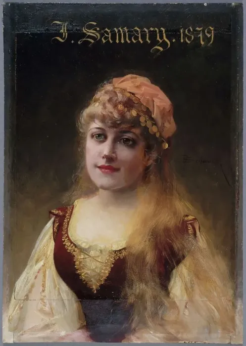 Framed Print : Portrait of Jeanne Samary (1857-1890), member of the Comédie-Française. c1878 — 1888. Creator: Francois Schommer Framed Print : Portrait of Jeanne Samary (1857-1890), member of the Comédie-Française. c1878 — 1888. Creator: Francois Schommer