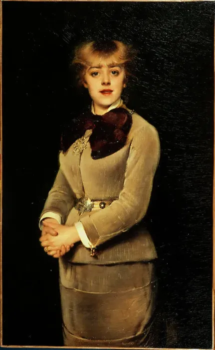 Framed Print : Portrait of Jeanne Samary (1857-1890), member of the Comédie-Française, c1879. Creator: Louise Abbema Framed Print : Portrait of Jeanne Samary (1857-1890), member of the Comédie-Française, c1879. Creator: Louise Abbema