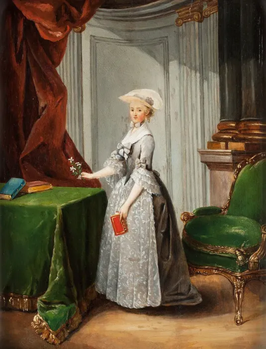 Framed Print : Portrait of Jeanne-Sophie de Vignerot du Plessis (1740-1773), Comtesse d Egmonte