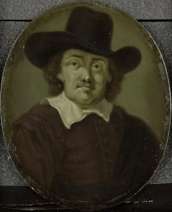 Framed Print : Portrait of Jeremias de Decker, Poet in Amsterdam, 1700-1732. Creator: Arnoud van Halen