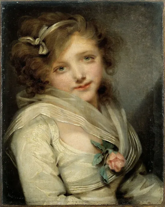 Framed Print : Portrait de jeune fille, c1795. Creator: Jean-Baptiste Greuze Framed Print : Portrait de jeune fille, c1795. Creator: Jean-Baptiste Greuze