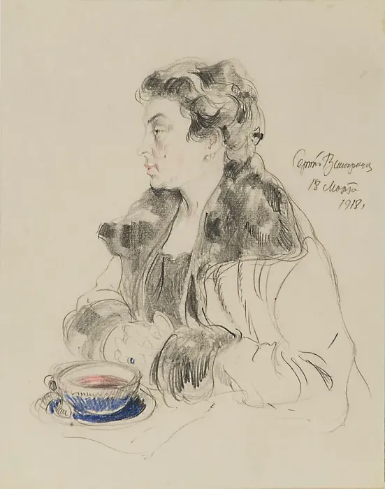 Framed Print : Portrait of Jevdokia Sergeyevna Morozova (1885-1959), 1918. Artist: Vinogradov, Sergei Arsenyevich (1869-1938) Framed Print : Portrait of Jevdokia Sergeyevna Morozova (1885-1959), 1918. Artist: Vinogradov, Sergei Arsenyevich (1869-1938)