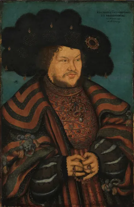 Framed Print : Portrait of Joachim I Nestor (1484-1535), Elector of Brandenburg, 1529. Artist: Cranach, Lucas, the Elder (1472-1553) Framed Print : Portrait of Joachim I Nestor (1484-1535), Elector of Brandenburg, 1529. Artist: Cranach, Lucas, the Elder (1472-1553)