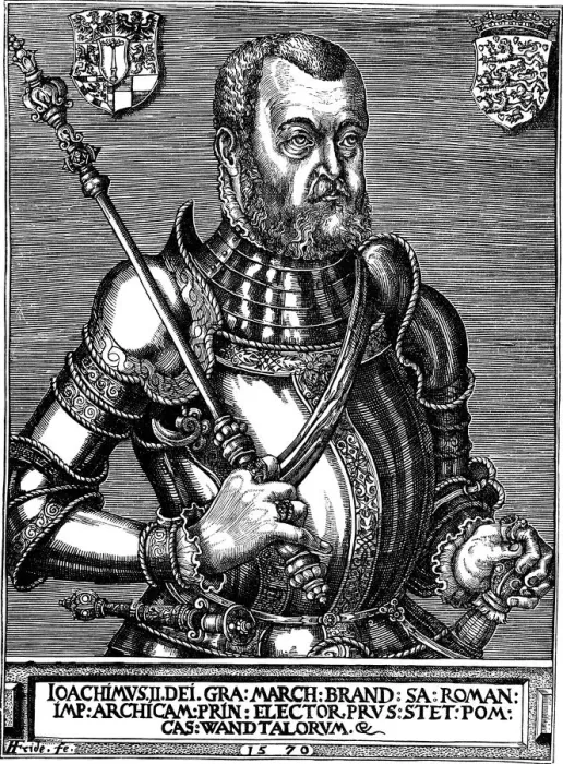 Framed Print : Portrait of Joachim II Hector (1505-1571), Elector of Brandenburg, 1570. Artist: Friderich (Friederich), Franz (active 1550-1580) Framed Print : Portrait of Joachim II Hector (1505-1571), Elector of Brandenburg, 1570. Artist: Friderich (Friederich), Franz (active 1550-1580)