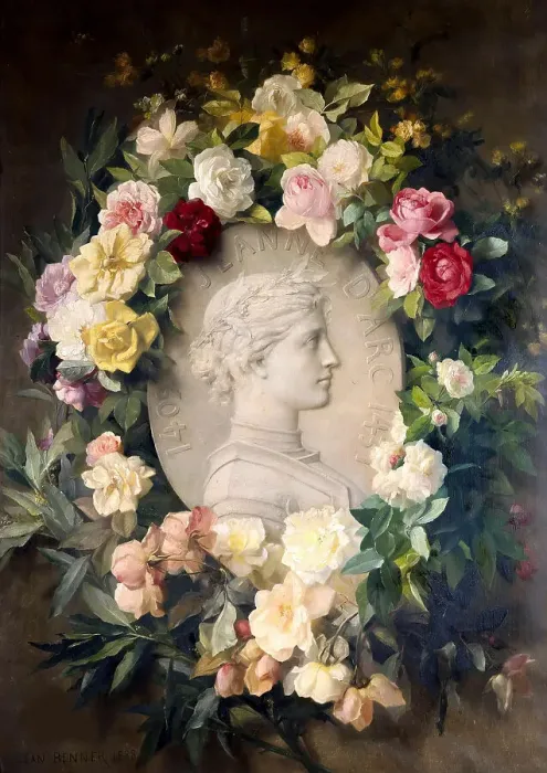 Framed Print : Portrait of Joan of Arc, 1888. Creator: Benner, Jean (1836-1906) Framed Print : Portrait of Joan of Arc, 1888. Creator: Benner, Jean (1836-1906)