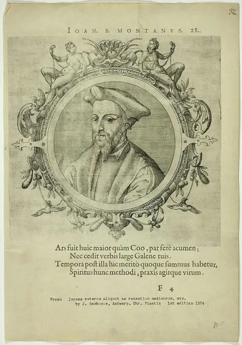 Framed Print : Portrait of Joan B. Montanus, published 1574. Creators: Unknown, Johannes Sambucus Framed Print : Portrait of Joan B. Montanus, published 1574. Creators: Unknown, Johannes Sambucus