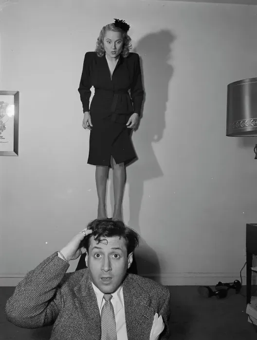 Framed Print : Portrait of Joan Brooks and Duke Niles, New York, N.Y. ca. Apr. 1947. Creator: William Paul Gottlieb Framed Print : Portrait of Joan Brooks and Duke Niles, New York, N.Y. ca. Apr. 1947. Creator: William Paul Gottlieb