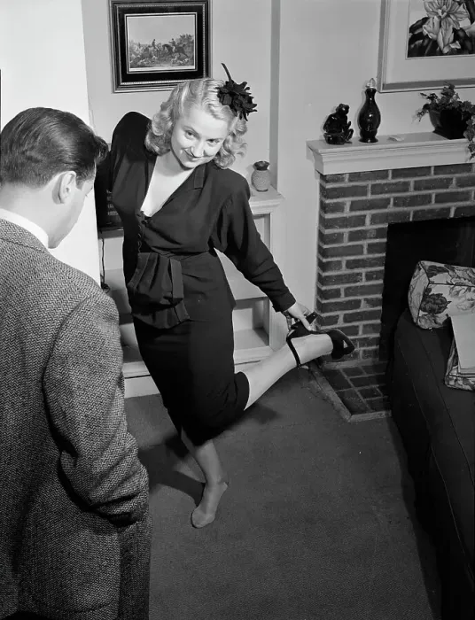 Framed Print : Portrait of Joan Brooks and Duke Niles, New York, N.Y. ca. Apr. 1947. Creator: William Paul Gottlieb Framed Print : Portrait of Joan Brooks and Duke Niles, New York, N.Y. ca. Apr. 1947. Creator: William Paul Gottlieb
