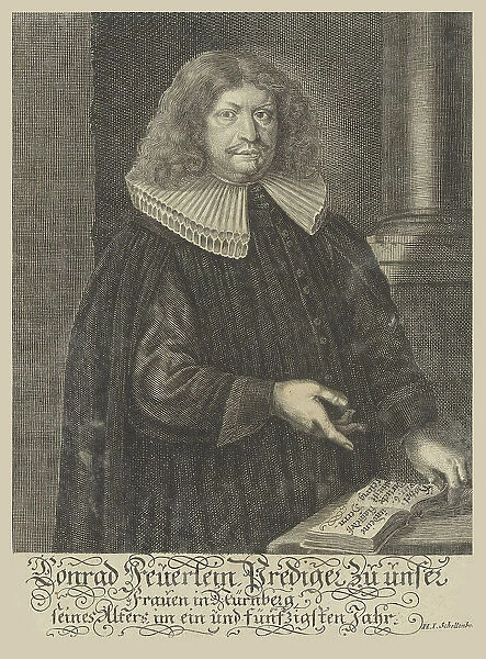 Portrait of Johann Konrad Feuerlein (1629-1704), 1680. Creator: Schollenberger, Johann Jacob (1646-1689)