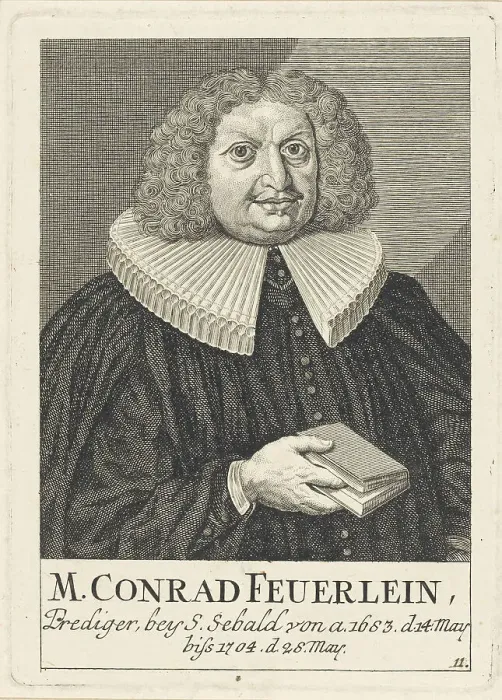 Framed Print : Portrait of Johann Konrad Feuerlein (1629-1704), 1756. Creator: Anonymous Framed Print : Portrait of Johann Konrad Feuerlein (1629-1704), 1756. Creator: Anonymous