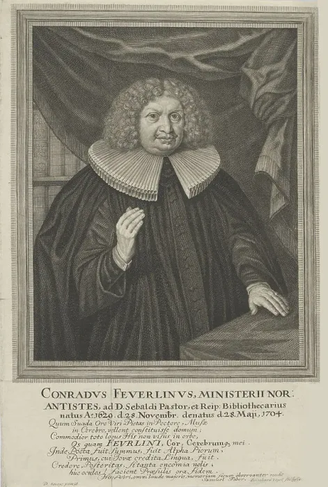 Framed Print : Portrait of Johann Konrad Feuerlein (1629-1704). Creator: Vogel, Bernhard (1704-1737) Framed Print : Portrait of Johann Konrad Feuerlein (1629-1704). Creator: Vogel, Bernhard (1704-1737)