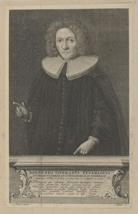 Framed Print : Portrait of Johann Konrad Feuerlein (1629-1704). Creator: Anonymous