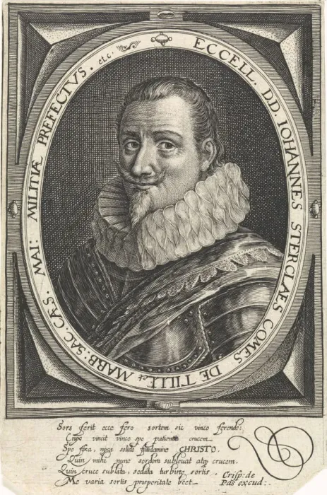 Framed Print : Portrait of Johann Tserclaes, Count of Tilly. Artist: Passe, Crispijn van de, the Elder (1564-1637) Framed Print : Portrait of Johann Tserclaes, Count of Tilly. Artist: Passe, Crispijn van de, the Elder (1564-1637)